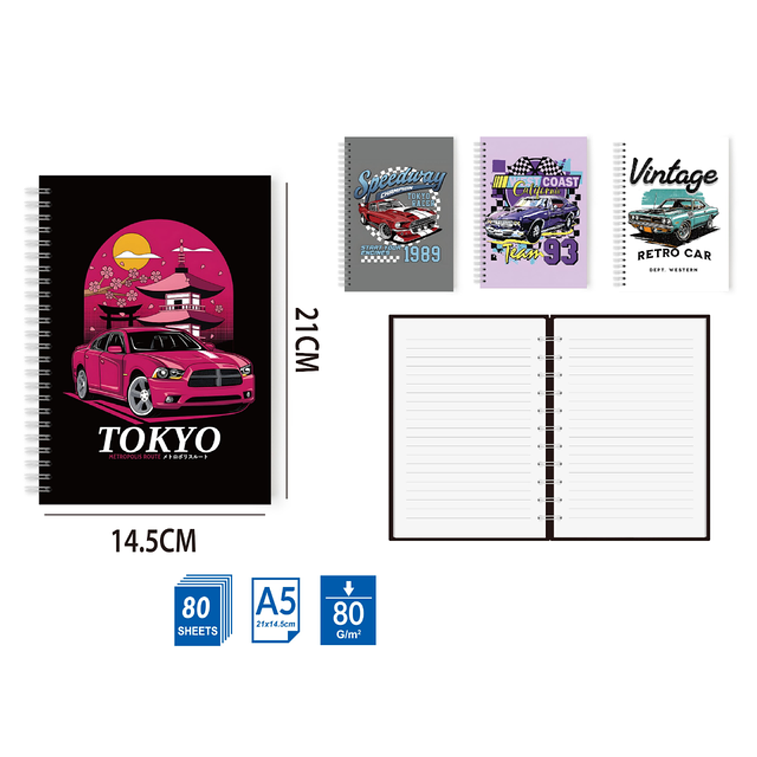 Libreta De 80Hojas A5 21x14.5cm 1