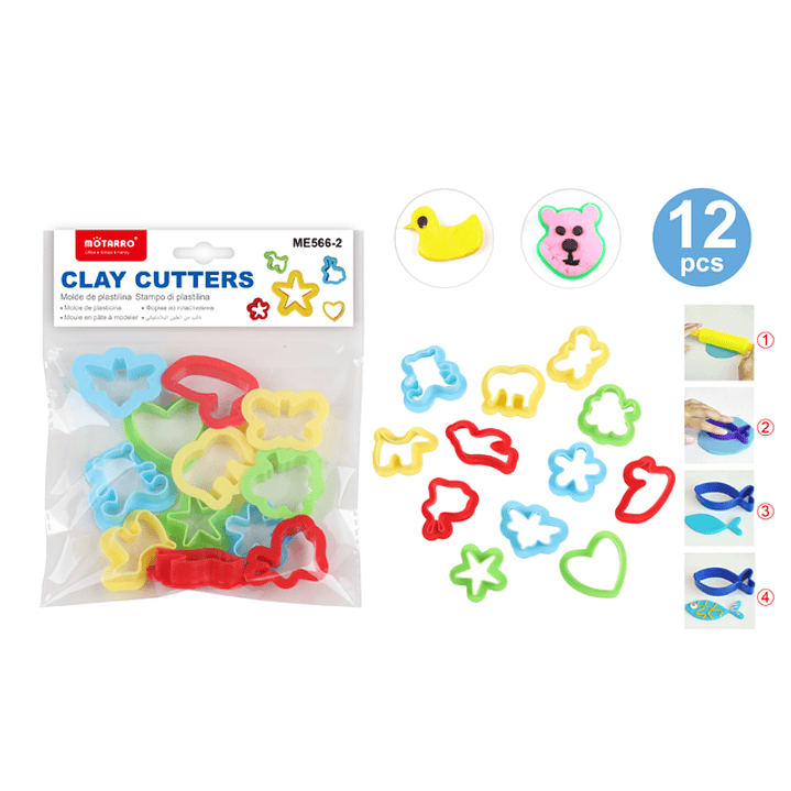 Moldes De Plasticina Animales 12Pcs 1