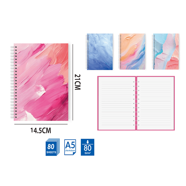 Libreta De 80Hojas A5 21x14.5cm 1