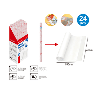 Forros Adhesiva Transparentes 45X150Cm 24Pcs