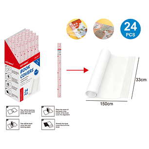 Forros Adhesiva Transparentes 33X150Cm 24Pcs