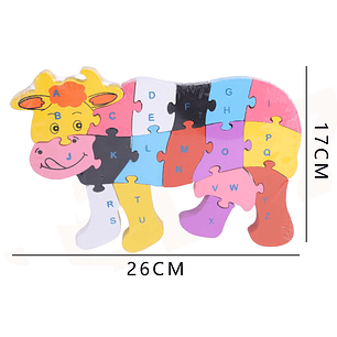 Puzzles De Madera Vaca 17x26cm