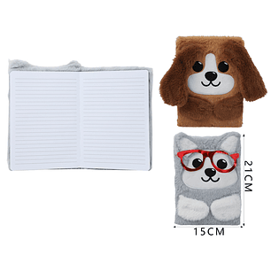 Libreta De Felpa Perro 96Hojas A5