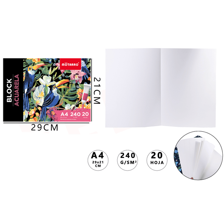 Block De Acuarela 240G 29X21Cm A4 1