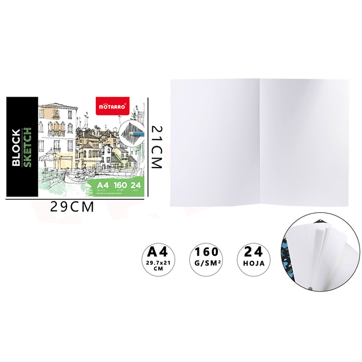 Block De Dibujo 160G 29X21Cm A4 1