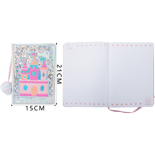 Libreta Novedad Glitter Castillo A5