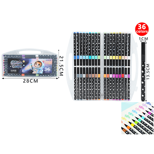 Marcadores Brillante 13.5Cm 36Pcs