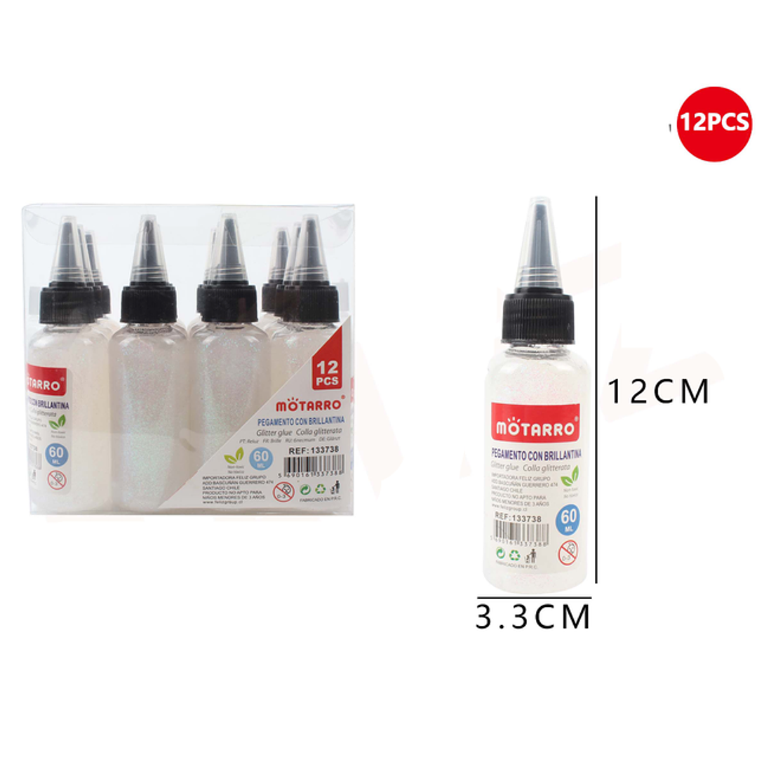 Pegamento Con Brillantina Blanco 60G 1