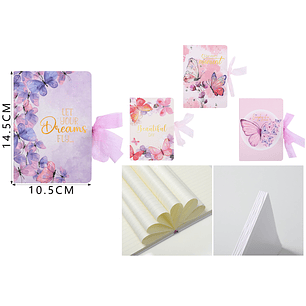 Libreta Con Moño 96Hojas 14.5X10.5Cm