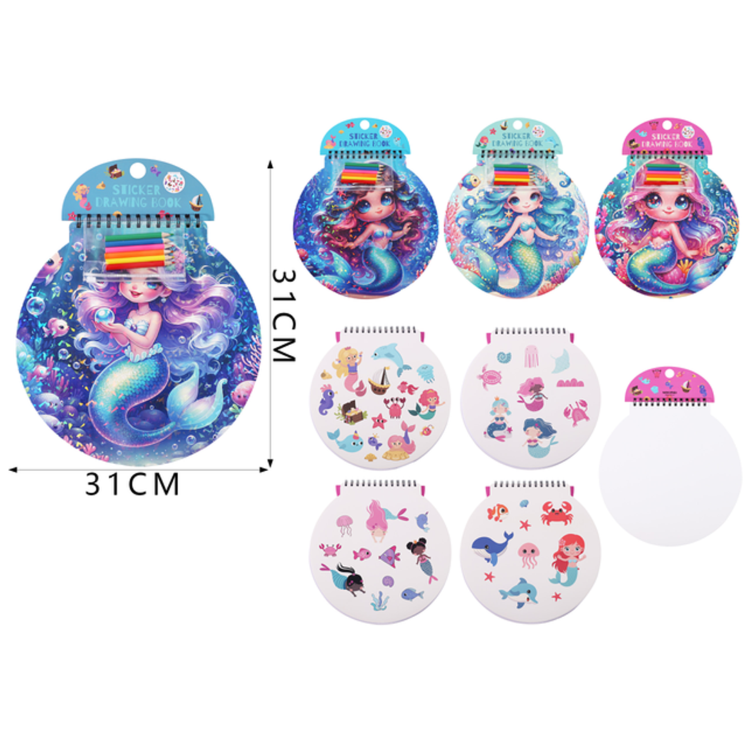 Libro De Colorear Con Stickers De Sirenas 1