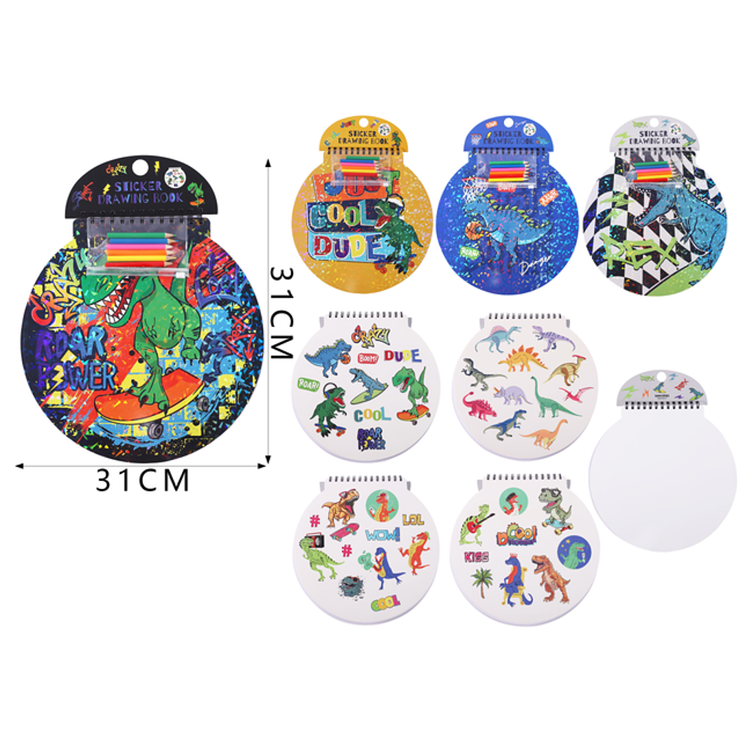 Libro De Colorear Con Stickers De Dinosaurios 1