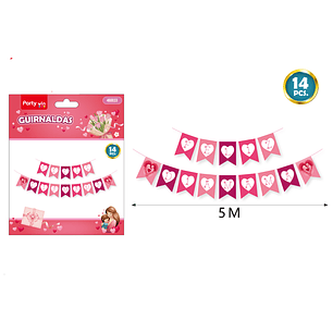 Guirnalda Feliz Dia Madre 5M 14Pcs