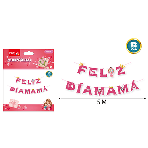 Guirnalda Feliz Dia Madre 5M 12Pcs