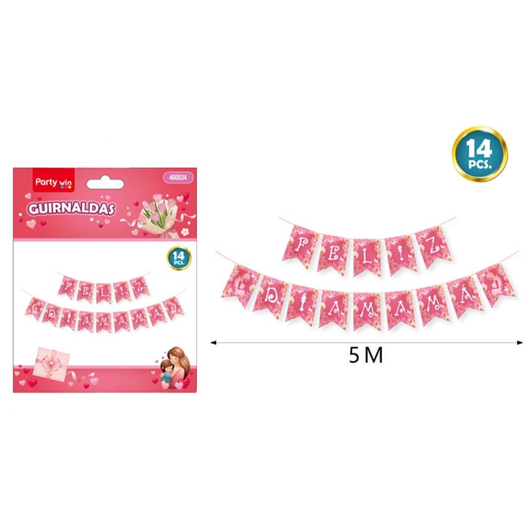 Guirnalda Feliz Dia Madre 5M 14Pcs 1