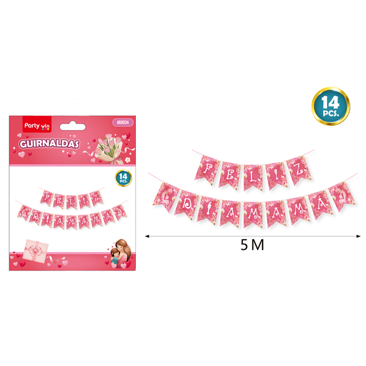 Guirnalda Feliz Dia Madre 5M 14Pcs 1