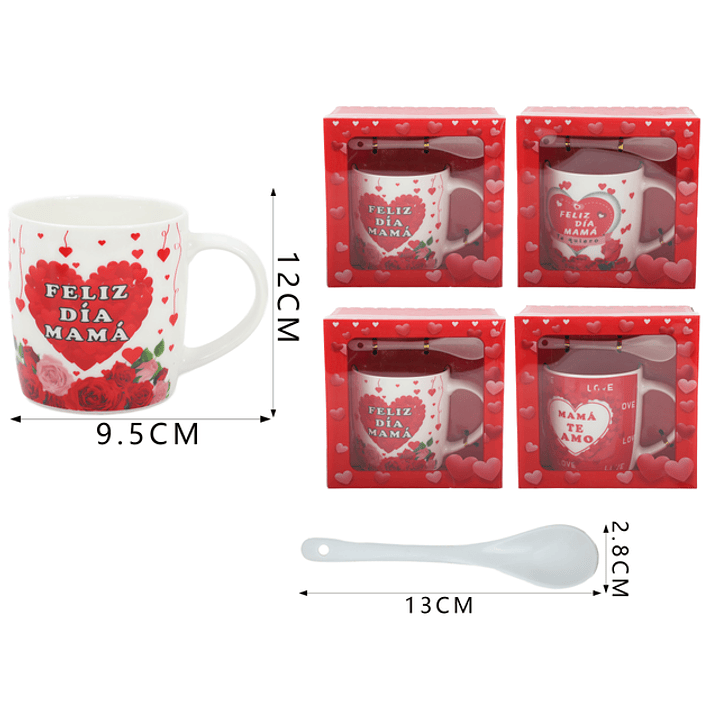 Set Taza Ceramica Dia Las Madre 12Cm 1
