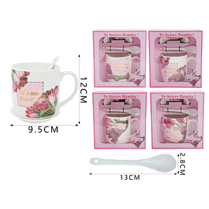 Set Taza Ceramica Dia Las Madres 12Cm
