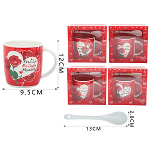 Set Taza Ceramica Dia Las Madre 12Cm