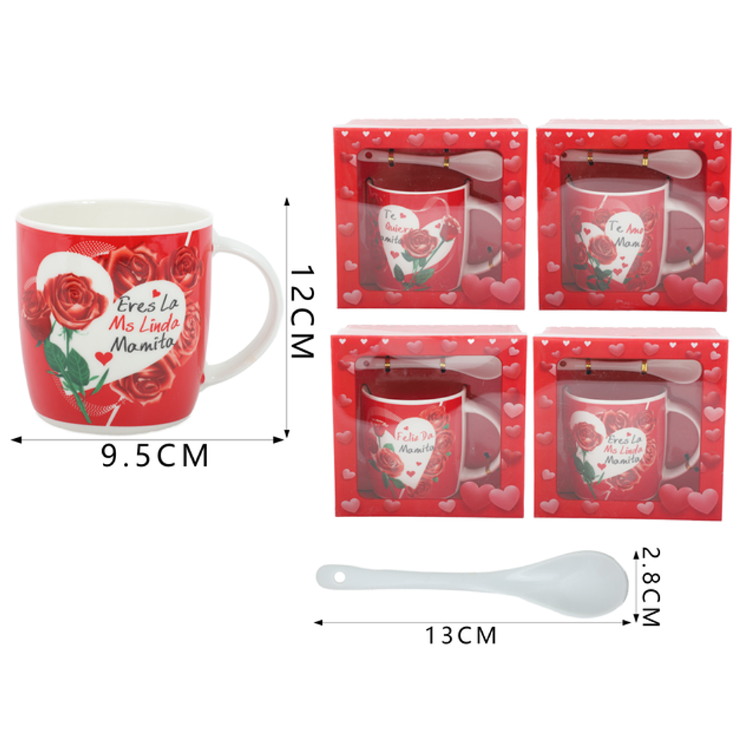 Set Taza Ceramica Dia Las Madre 12Cm 1