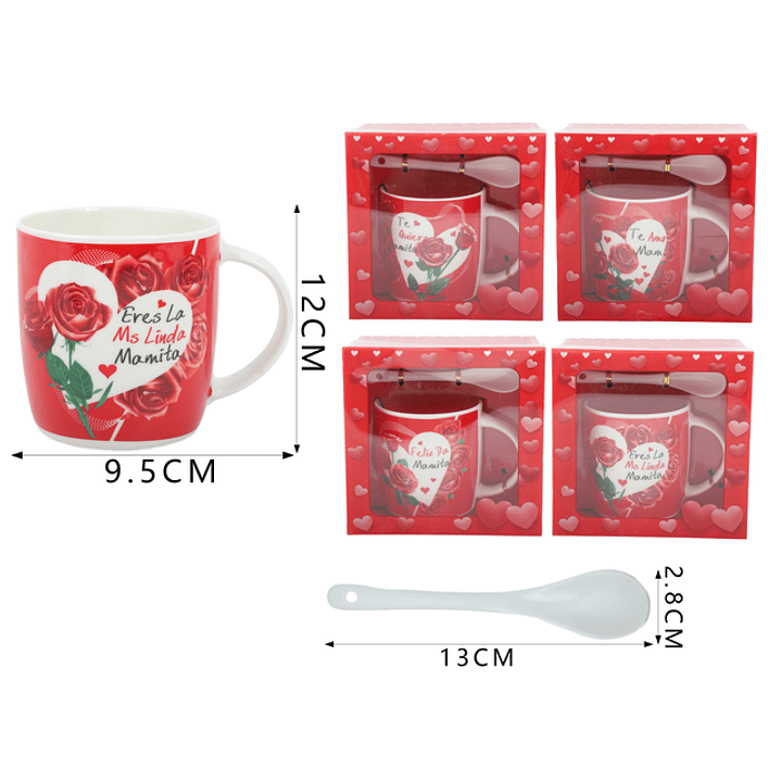Set Taza Ceramica Dia Las Madre 12Cm 1