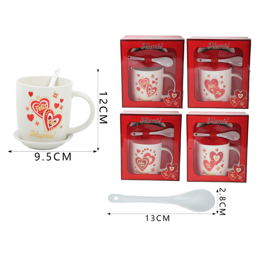 Set Taza Ceramica Dia Las Madre 12Cm 1