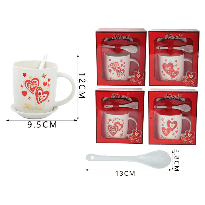 Set Taza Ceramica Dia Las Madre 12Cm 1