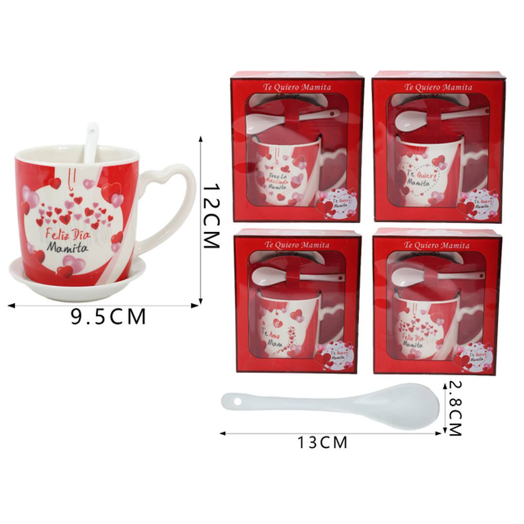 Set Taza Ceramica Dia Las Madre 12Cm 1