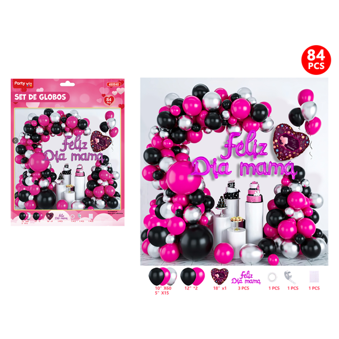 Set De Globos Feliz Dia Madre 84Pcs 1
