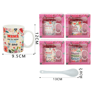Set Taza Ceramica Dia Las Madre 12Cm