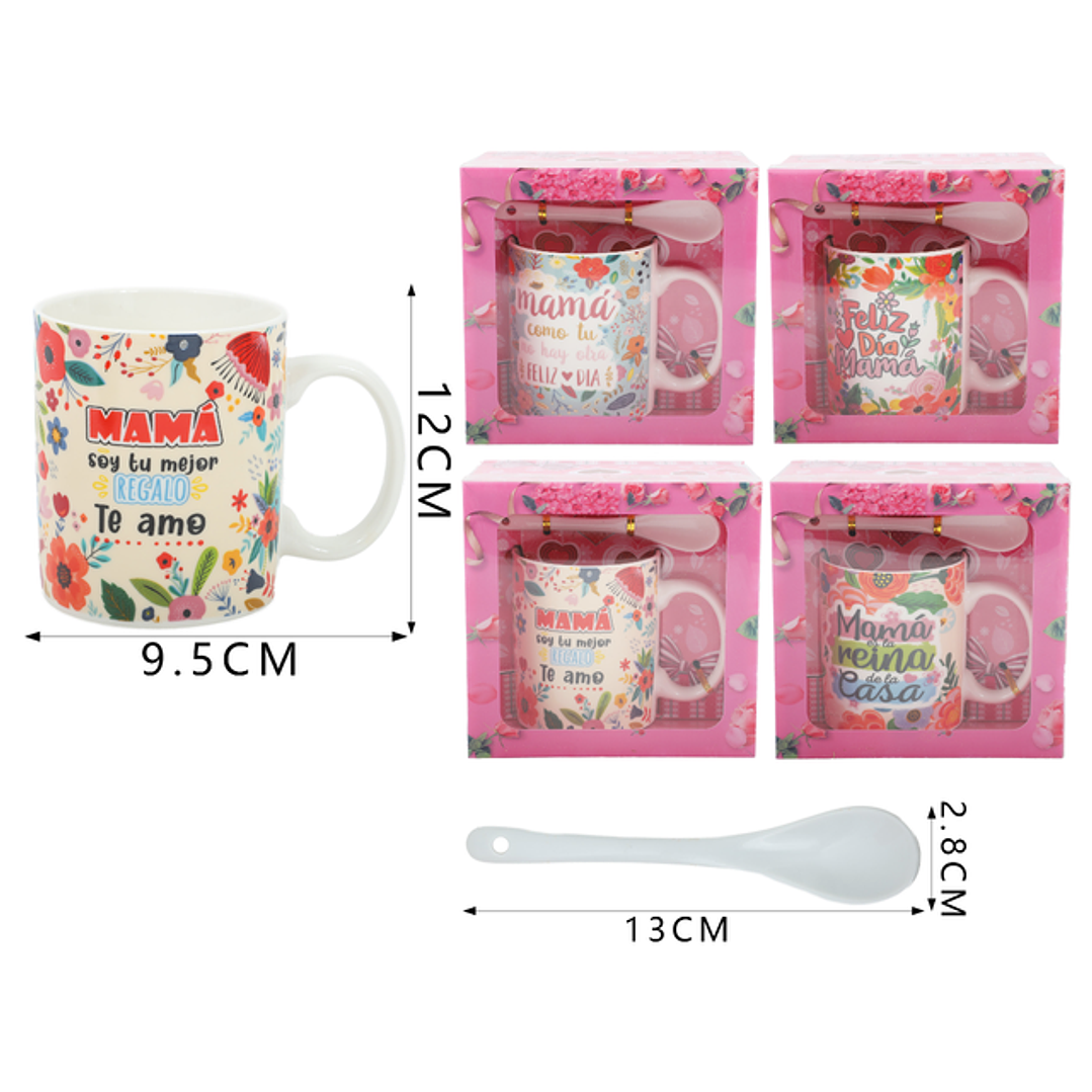 Set Taza Ceramica Dia Las Madre 12Cm 1