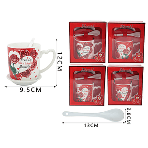 Set Taza Ceramica Dia Las Madre 12Cm