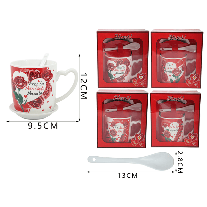 Set Taza Ceramica Dia Las Madre 12Cm 1