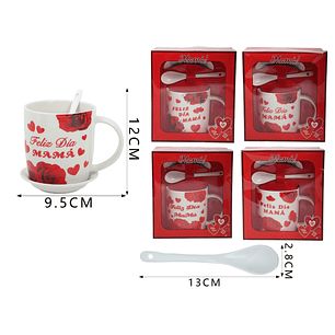 Set Taza Ceramica Dia Las Madre 12Cm