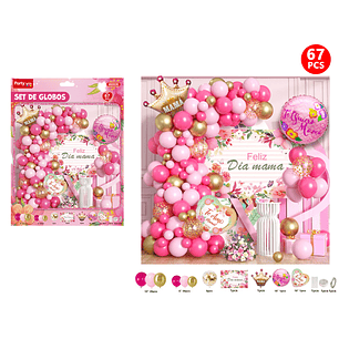 Set De Globos Feliz Dia Madre 67Pcs