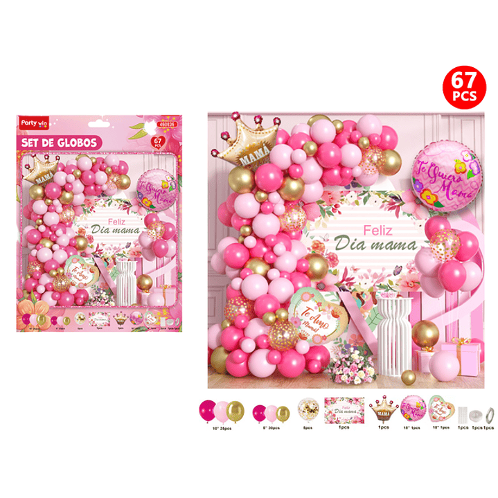 Set De Globos Feliz Dia Madre 67Pcs 1