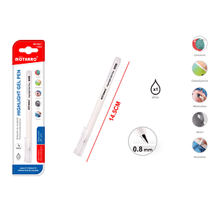 Boligrafo Resaltador Blanco 0.8Mm