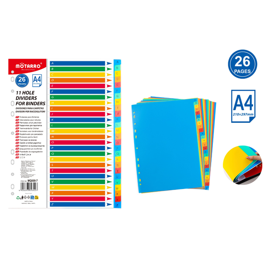 Divisores Para Carpetas Calores A4 26Pcs 1