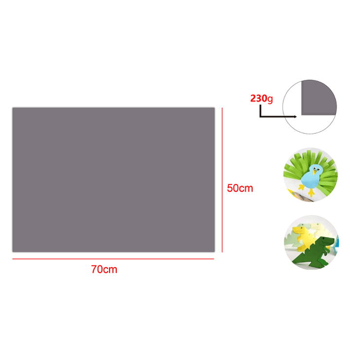 Cartulina Gris Plata 25Pcs 50X70Cm 1