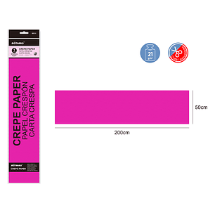 Papel Crepe Fucsia 50X200Cm 21G