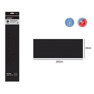 Papel Crepe Negro 50X200Cm 21G