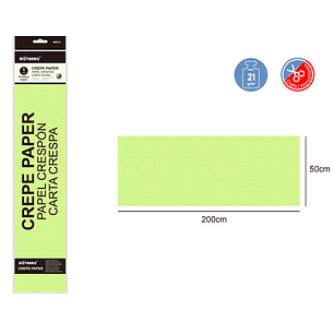 Papel Crepe Amarillo Fluor 200X50Cm 21G