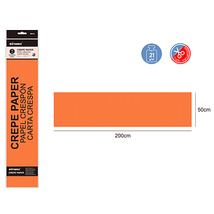Papel Crepe Naranja Perlado 50X200Cm 21G