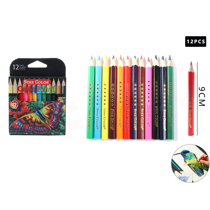 Lapices De Color 9Cm 12Pcs 1