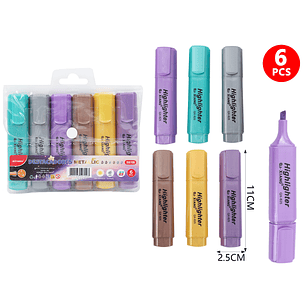 Destacadores Metal Bolsa Plastico 11Cm 6Pcs