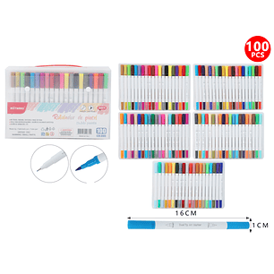 Marcadores De Color Doblepuntas 16Cm 100Pcs