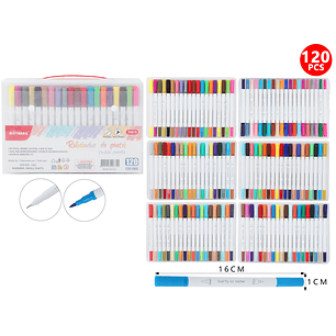 Marcadores De Color Doblepuntas 16Cm 120Pcs