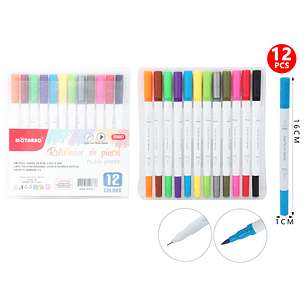 Marcadores De Color Doblepuntas 16Cm 12Pcs