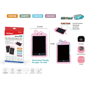 Tablero De Escritura Lcd 10Pul. Rosado