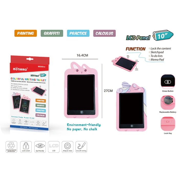 Tablero De Escritura Lcd 10Pul. Rosado 1