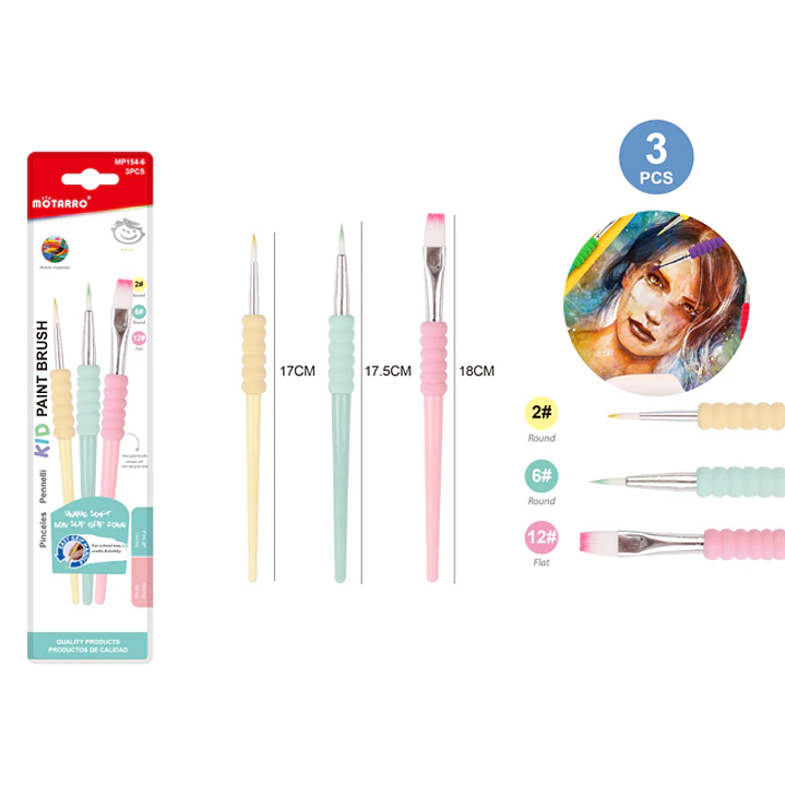 Set Pinceles Kids 3Pcs 1